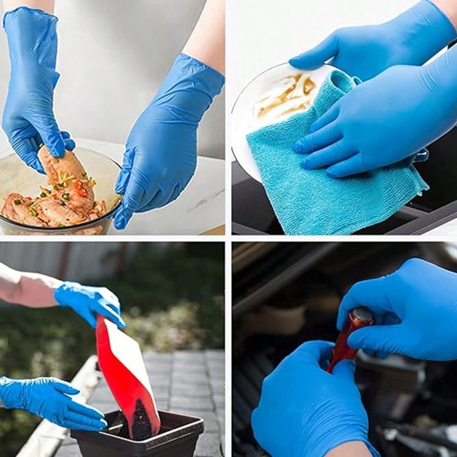 100pcs Heavy Duty Nitrile Disp - Rubber Glove Cleaning ulasan dan harga