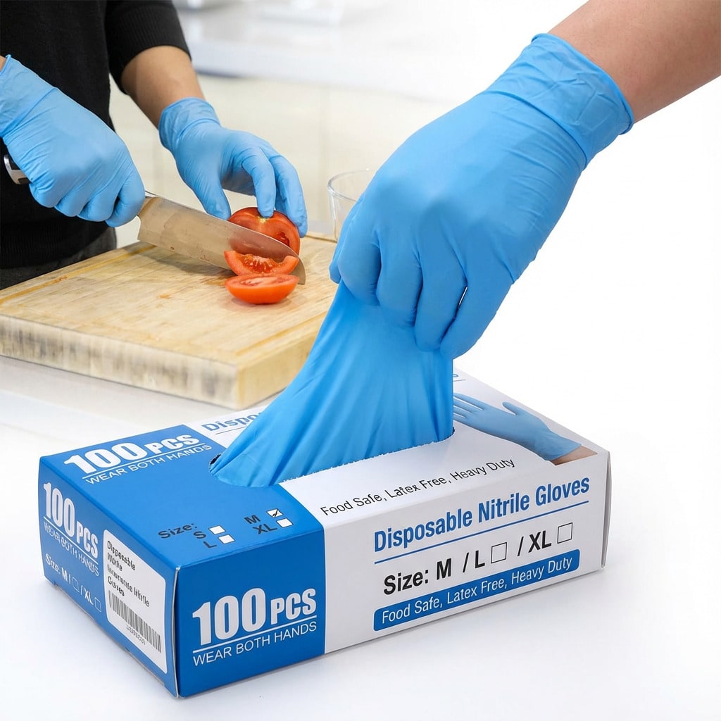 100pcs Heavy Duty Nitrile Disp - Rubber Glove Cleaning ulasan dan harga